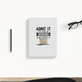 Daily Planner | 3-Month Undated | Soft-Bound | 204 Pages, Dotted Notes | Unisex Adult | Personalized | Typography | Humor | Self-referential Statements | Everyday | Playful | Boring Without Me - back - White - mockup 2