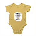 Baby Romper | 0-12 Months | 180 GSM Bio-Washed Cotton | Double-Stitched, Pre-Shrunk | Unisex | Personalized | Typography | Humor | Self-referential Statements | Everyday | Playful | Boring Without Me - front - Yellow - mockup 1