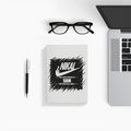 Notebook Journal | A5 Size | 300 GSM Cover, 70 GSM Eco-Friendly Pages | Soft Bound, Ruled/Unruled | Unisex | Personalized | Typography | Attitude | Humor | Everyday | Defiance | Desi Savage Warning - front - White - mockup 1