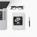 Notebook Journal | A5 Size | 300 GSM Cover, 70 GSM Eco-Friendly Pages | Soft Bound, Ruled/Unruled | Unisex | Personalized | Typography | Attitude | Humor | Everyday | Defiance | Desi Savage Warning - back - White - mockup 2
