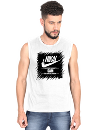 Male Sleeveless T-Shirt | Regular Fit Men | 180 GSM Bio-Washed Cotton Blend | Pre-Shrunk, Double-Stitched | Personalized | Typography | Attitude | Humor | Everyday | Defiance | Desi Savage Warning