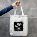 Tote Bag Zipper | Unisex | 100% Cotton Canvas | Zipper Closure, Long Handles | Everyday Use | Personalized | Typography | Attitude | Humor | Everyday | Defiance | Desi Savage Warning - back - mockup 2