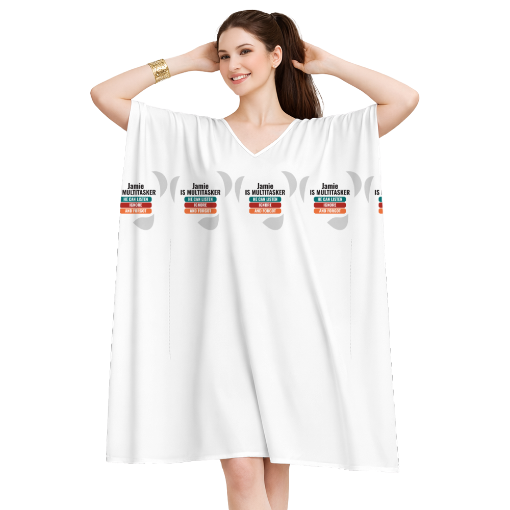 Personalized Design Female Kaftan All Over Printed Products with Custom Name