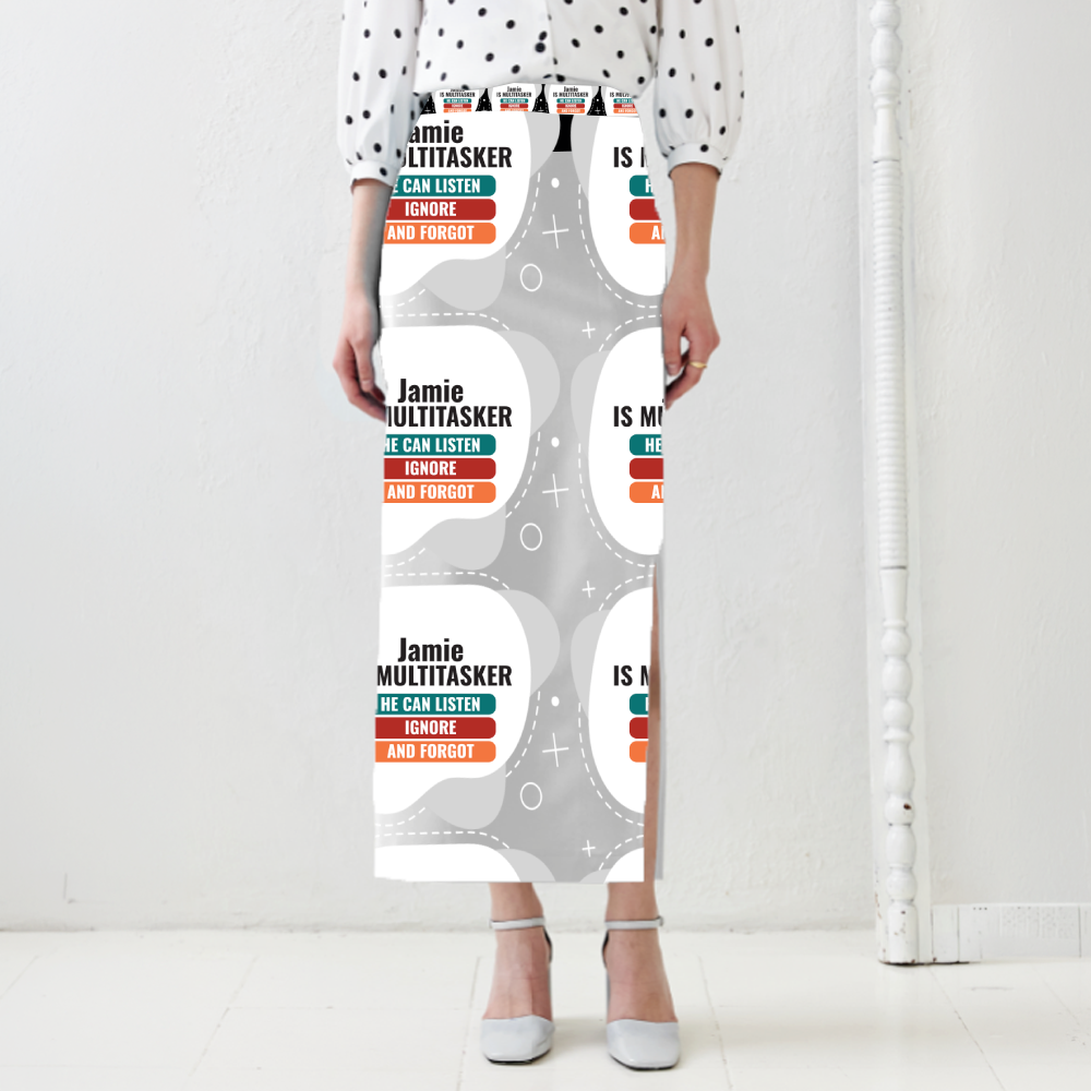 Personalized Design Female Pencil Skirt All Over Printed Products with Custom Name