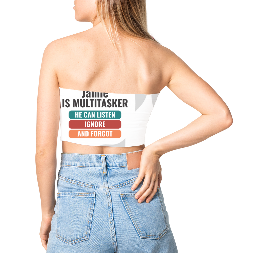 Personalized Design Female Tube Top All Over Printed Products with Custom Name