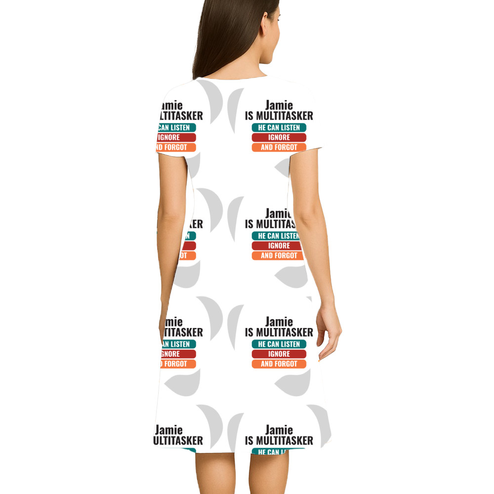 Personalized Design Female A Line Dress All Over Printed Products with Custom Name