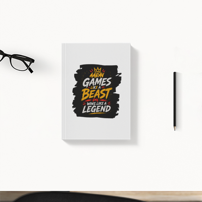 Daily Planner | 3-Month Undated | Soft-Bound | 204 Pages, Dotted Notes | Unisex Adult | Personalized | Typography | Video Games | Everyday | Confident | Beast Mode Gamer - front - White - mockup 1