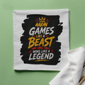 Cloth Napkin | Standard Dining Size | 100% Polyester | Soft, Durable, Hemmed | Unisex | Personalized | Typography | Video Games | Everyday | Confident | Beast Mode Gamer - front - White - mockup 1