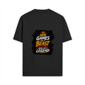 Male Standard Crew T-Shirt | Regular Fit | 100% Cotton (180 GSM) | Breathable, Durable | Men's | Personalized | Typography | Video Games | Everyday | Confident | Beast Mode Gamer - back - Black - mockup 2