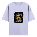 Oversized Standard T-Shirt | Unisex Relaxed Fit | 100% Super Combed Cotton | Soft, Breathable, Durable | Adult | Personalized | Typography | Video Games | Everyday | Confident | Beast Mode Gamer - front - Lavender - mockup 1