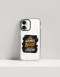 iPhone Glass Case | For Various iPhone Models | Tempered Glass & TPU | Hybrid Protection, Wireless Charging | Unisex | Personalized | Typography | Video Games | Everyday | Confident | Beast Mode Gamer