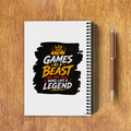 A5 Notepad | 120 Pages, Ruled/Unruled | 70 GSM Natural Shade Paper, 300 GSM Cover | Wire Bound | Everyday Use | Personalized | Typography | Video Games | Everyday | Confident | Beast Mode Gamer - back - White - mockup 2