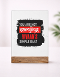 Acrylic Photo Frame with Stand | 5x7 Inch | Acrylic & Wood | UV Printed Tabletop Display | Universal | Personalized | Typography | Self-expression | Humor | Everyday | Sarcastic | Attitude Nahi, Simplicity - front_1 - mockup 2