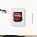 Daily Planner | 3-Month Undated | Soft-Bound | 204 Pages, Dotted Notes | Unisex Adult | Personalized | Typography | Self-expression | Humor | Everyday | Sarcastic | Attitude Nahi, Simplicity - front - White - mockup 1
