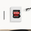 Daily Planner | 3-Month Undated | Soft-Bound | 204 Pages, Dotted Notes | Unisex Adult | Personalized | Typography | Self-expression | Humor | Everyday | Sarcastic | Attitude Nahi, Simplicity - back - White - mockup 2