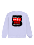 Oversized Sweatshirt | Relaxed Fit Unisex | 90% Cotton 10% Polyester 400 GSM | Pre-Shrunk Drop Shoulder | Unisex | Personalized | Typography | Self-expression | Humor | Everyday | Sarcastic | Attitude Nahi, Simplicity - back - Lavender - mockup 2