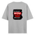 Oversized Standard T-Shirt | Unisex Relaxed Fit | 100% Super Combed Cotton | Soft, Breathable, Durable | Adult | Personalized | Typography | Self-expression | Humor | Everyday | Sarcastic | Attitude Nahi, Simplicity - back - Grey Melange - mockup 2