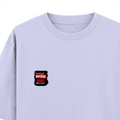 Oversized Standard T-Shirt | Unisex Relaxed Fit | 100% Super Combed Cotton | Soft, Breathable, Durable | Adult | Personalized | Typography | Self-expression | Humor | Everyday | Sarcastic | Attitude Nahi, Simplicity - left pocket - Lavender - mockup 3