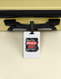 Luggage Tag | Travel Accessory | Acrylic | Durable, Double-Sided, Secure Strap | Unisex | Personalized | Typography | Self-expression | Humor | Everyday | Sarcastic | Attitude Nahi, Simplicity - front - White - mockup 1
