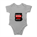 Baby Romper | 0-12 Months | 180 GSM Bio-Washed Cotton | Double-Stitched, Pre-Shrunk | Unisex | Personalized | Typography | Self-expression | Humor | Everyday | Sarcastic | Attitude Nahi, Simplicity - front - Grey Melange - mockup 1