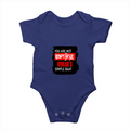 Baby Romper | 0-12 Months | 180 GSM Bio-Washed Cotton | Double-Stitched, Pre-Shrunk | Unisex | Personalized | Typography | Self-expression | Humor | Everyday | Sarcastic | Attitude Nahi, Simplicity - front - Royal Blue - mockup 1