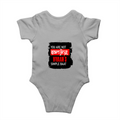 Baby Romper | 0-12 Months | 180 GSM Bio-Washed Cotton | Double-Stitched, Pre-Shrunk | Unisex | Personalized | Typography | Self-expression | Humor | Everyday | Sarcastic | Attitude Nahi, Simplicity - back - Grey Melange - mockup 2