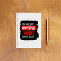A5 Notepad | 120 Pages, Ruled/Unruled | 70 GSM Natural Shade Paper, 300 GSM Cover | Wire Bound | Everyday Use | Personalized | Typography | Self-expression | Humor | Everyday | Sarcastic | Attitude Nahi, Simplicity - front_2 - White - mockup 3