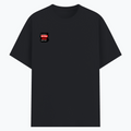 Basic T-Shirt | Unisex Fit | Poly-Cotton Blend | Soft Finish, Durable | Adults | Personalized | Typography | Self-expression | Humor | Everyday | Sarcastic | Attitude Nahi, Simplicity - right pocket - Black melange - mockup 4