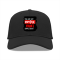 Baseball Ottoman Cap | Universal Fit, Adjustable | Ottoman Fabric | Structured, Lightweight, Breathable | Unisex | Personalized | Typography | Self-expression | Humor | Everyday | Sarcastic | Attitude Nahi, Simplicity - front - Black - mockup 1
