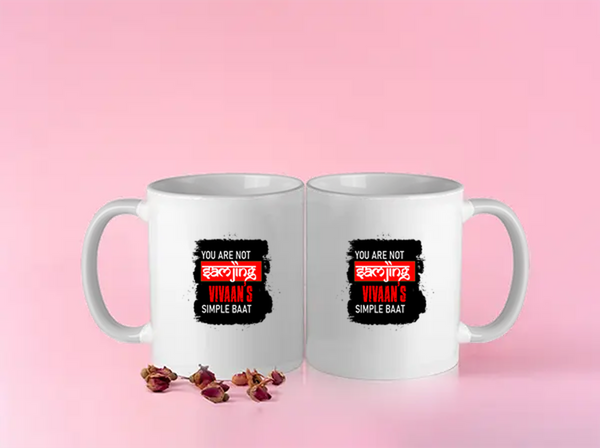 Color Coffee Mug | 11 oz | Ceramic | Fade-Proof | Unisex | Personalized | Typography | Self-expression | Humor | Everyday | Sarcastic | Attitude Nahi, Simplicity