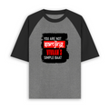 Unisex Oversized Raglan T-Shirt | Oversized Fit | 100% Bio-Washed Cotton | Ready | Two-Tone Design | Rib Neck | Unisex Adult | Personalized | Typography | Self-expression | Humor | Everyday | Sarcastic | Attitude Nahi, Simplicity - front - mockup 1