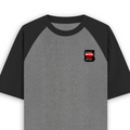 Unisex Oversized Raglan T-Shirt | Oversized Fit | 100% Bio-Washed Cotton | Ready | Two-Tone Design | Rib Neck | Unisex Adult | Personalized | Typography | Self-expression | Humor | Everyday | Sarcastic | Attitude Nahi, Simplicity - left pocket - mockup 3