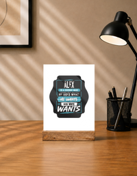 Acrylic Photo Frame with Stand | 5x7 Inch | Acrylic & Wood | UV Printed Tabletop Display | Universal | Personalized | Typography | Humor | Everyday | Assertive