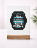 Acrylic Photo Frame with Stand | 5x7 Inch | Acrylic & Wood | UV Printed Tabletop Display | Universal | Personalized | Typography | Humor | Everyday | Assertive - front_1 - mockup 2