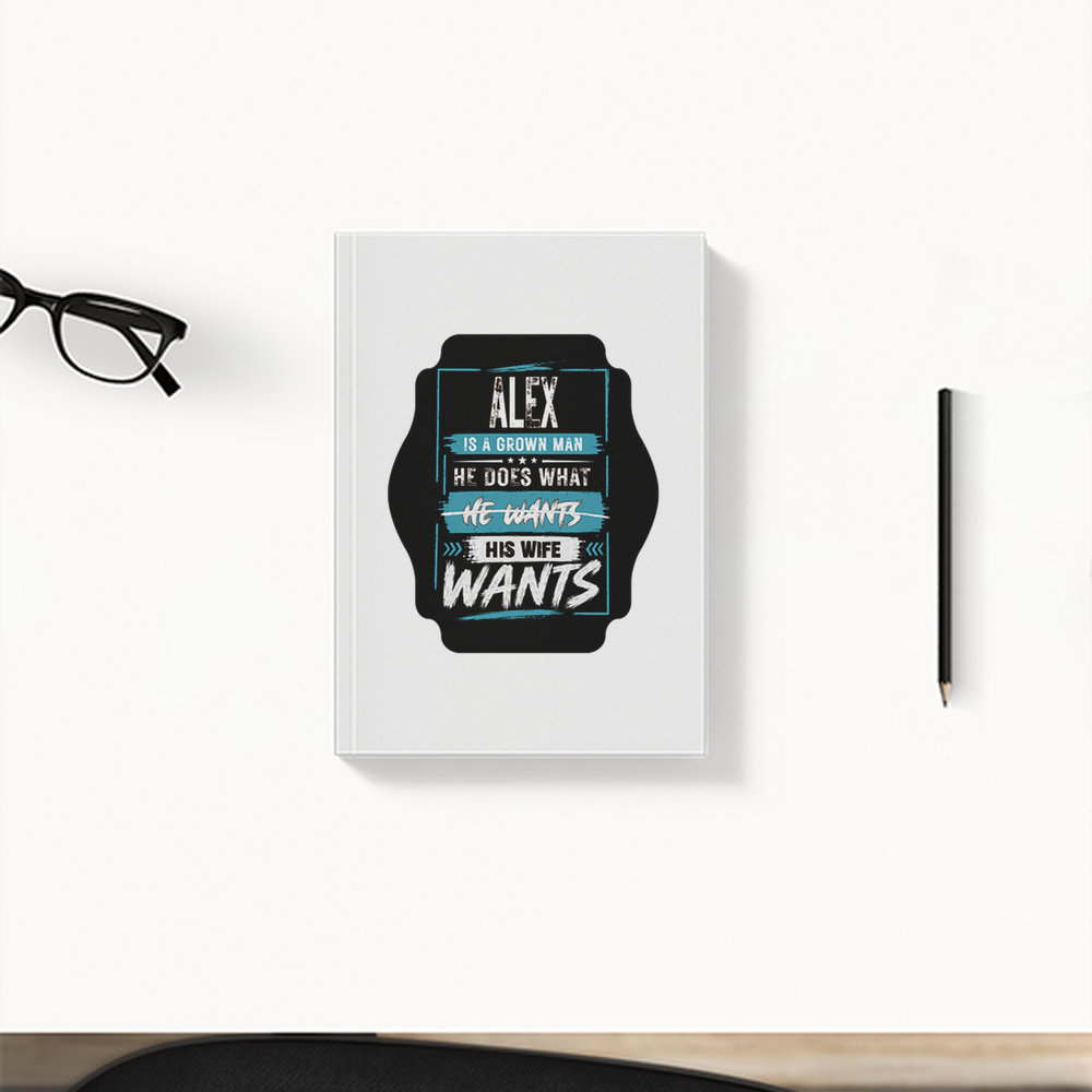 Daily Planner | 3-Month Undated | Soft-Bound | 204 Pages, Dotted Notes | Unisex Adult | Personalized | Typography | Humor | Everyday | Assertive - front - White - mockup 1