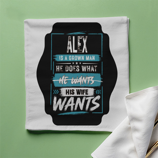 Cloth Napkin | Standard Dining Size | 100% Polyester | Soft, Durable, Hemmed | Unisex | Personalized | Typography | Humor | Everyday | Assertive