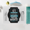 Placemat | Standard Dining | 100% Polyester | Durable, Fade-Proof, Soft | Unisex | Personalized | Typography | Humor | Everyday | Assertive - front - White - mockup 1