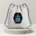 Drawstring Bag | 280 GSM | Durable Cotton | Secure Closure | Unisex | Personalized | Typography | Humor | Everyday | Assertive - back - mockup 2