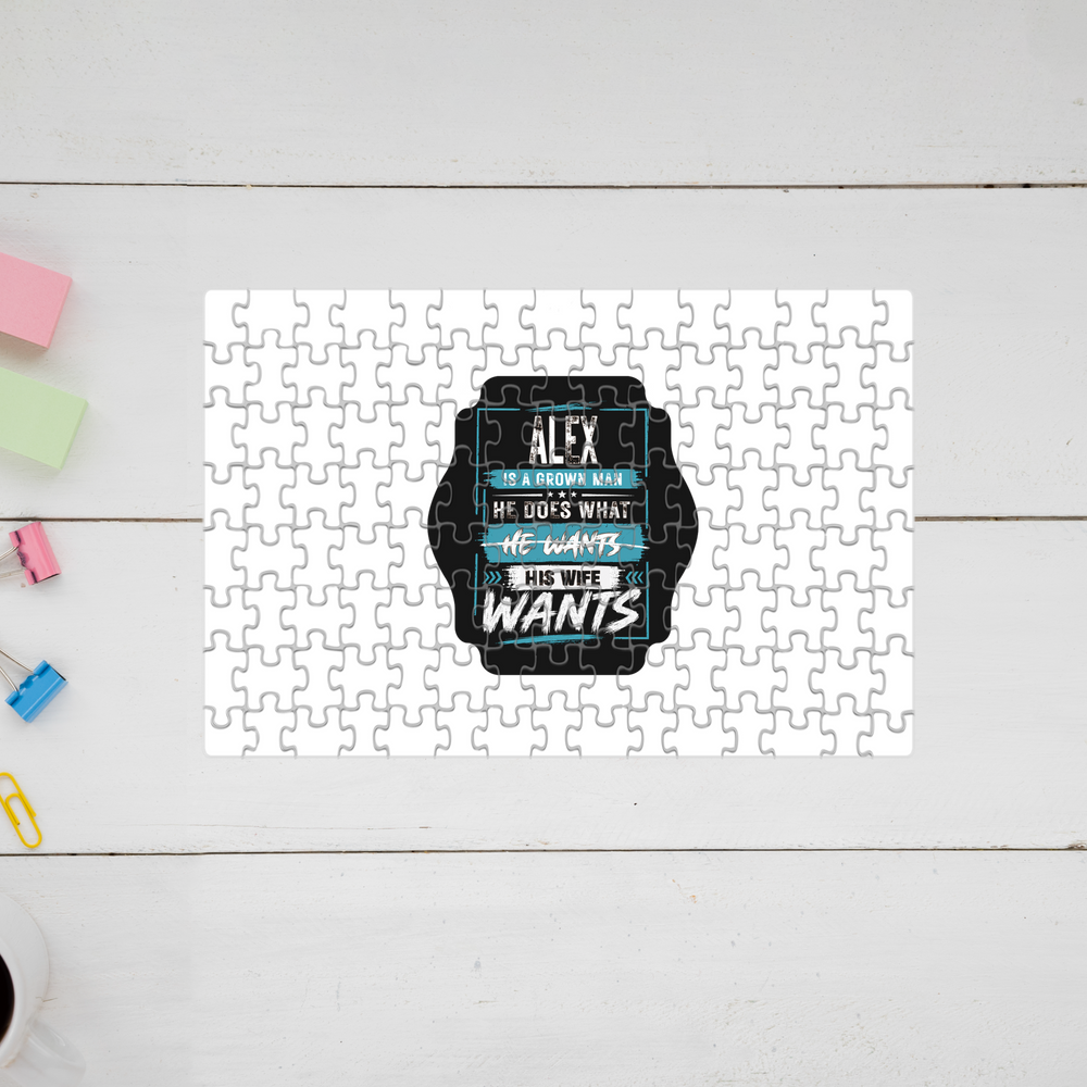Jigsaw Puzzle | 120 Pieces A4 Size | Recycled Paper Semi-Glossy Finish | Fade-Proof Engaging Entertainment | Unisex | Personalized | Typography | Humor | Everyday | Assertive - front - mockup 1