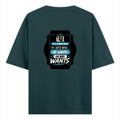 Oversized Classic T-Shirt | Unisex Relaxed Fit | 100% Super-Combed Cotton | Pre-Shrunk, Double-Stitched | Adults | Personalized | Typography | Humor | Everyday | Assertive - back - Petrol Blue - mockup 2