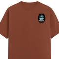 Male Classic Crew T-Shirt | Men's Regular Fit | 180 GSM Bio-Washed Cotton | Pre-Shrunk, Double-Stitched | Personalized | Typography | Humor | Everyday | Assertive - left pocket - Copper - mockup 3