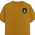 Male Classic Crew T-Shirt | Men's Regular Fit | 180 GSM Bio-Washed Cotton | Pre-Shrunk, Double-Stitched | Personalized | Typography | Humor | Everyday | Assertive - left pocket - Mustard Yellow - mockup 3