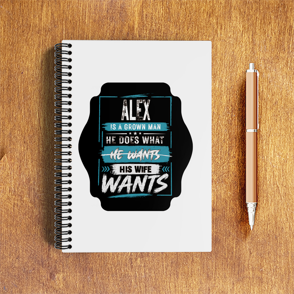 A5 Notepad | 120 Pages, Ruled/Unruled | 70 GSM Natural Shade Paper, 300 GSM Cover | Wire Bound | Everyday Use | Personalized | Typography | Humor | Everyday | Assertive - front - White - mockup 1