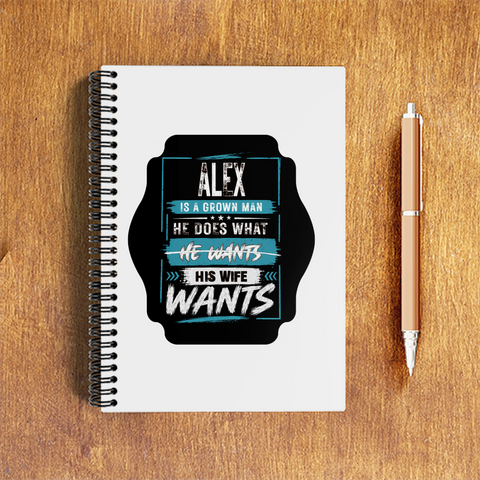 A5 Notepad | 120 Pages, Ruled/Unruled | 70 GSM Natural Shade Paper, 300 GSM Cover | Wire Bound | Everyday Use | Personalized | Typography | Humor | Everyday | Assertive - front - White - mockup 1