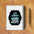 A5 Notepad | 120 Pages, Ruled/Unruled | 70 GSM Natural Shade Paper, 300 GSM Cover | Wire Bound | Everyday Use | Personalized | Typography | Humor | Everyday | Assertive - back - White - mockup 2