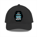 Sports Cap | Adjustable Fit | Polyester | Breathable, Perforated Panels, / | Unisex | Personalized | Typography | Humor | Everyday | Assertive - front - Black - mockup 1