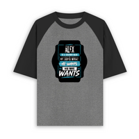 Unisex Oversized Raglan T-Shirt | Oversized Fit | 100% Bio-Washed Cotton | Ready | Two-Tone Design | Rib Neck | Unisex Adult | Personalized | Typography | Humor | Everyday | Assertive
