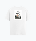 Cotton Stretch T-Shirt | Unisex Fit | 95% Cotton 5% Spandex | Breathable Flexible Durable | Adults | Personalized | Typography | Dinosaurs | Tea | Everyday | Humorous | Drink Tea, Avoid Extinction - back - White - mockup 2