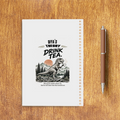 Sketchbook | A5 Size | 140 GSM Paper | Spiral Bound | Unisex | Personalized | Typography | Dinosaurs | Tea | Everyday | Humorous | Drink Tea, Avoid Extinction - back - White - mockup 2