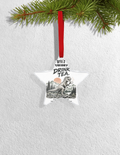 Christmas Ornaments | 3x3 Inch Home Decor | Acrylic | Waterproof, Fade-Proof, Ready to Hang | Unisex | Personalized | Typography | Dinosaurs | Tea | Everyday | Humorous | Drink Tea, Avoid Extinction - front_Star - Star - mockup 2